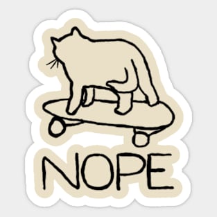 nope cat on skateboard Sticker